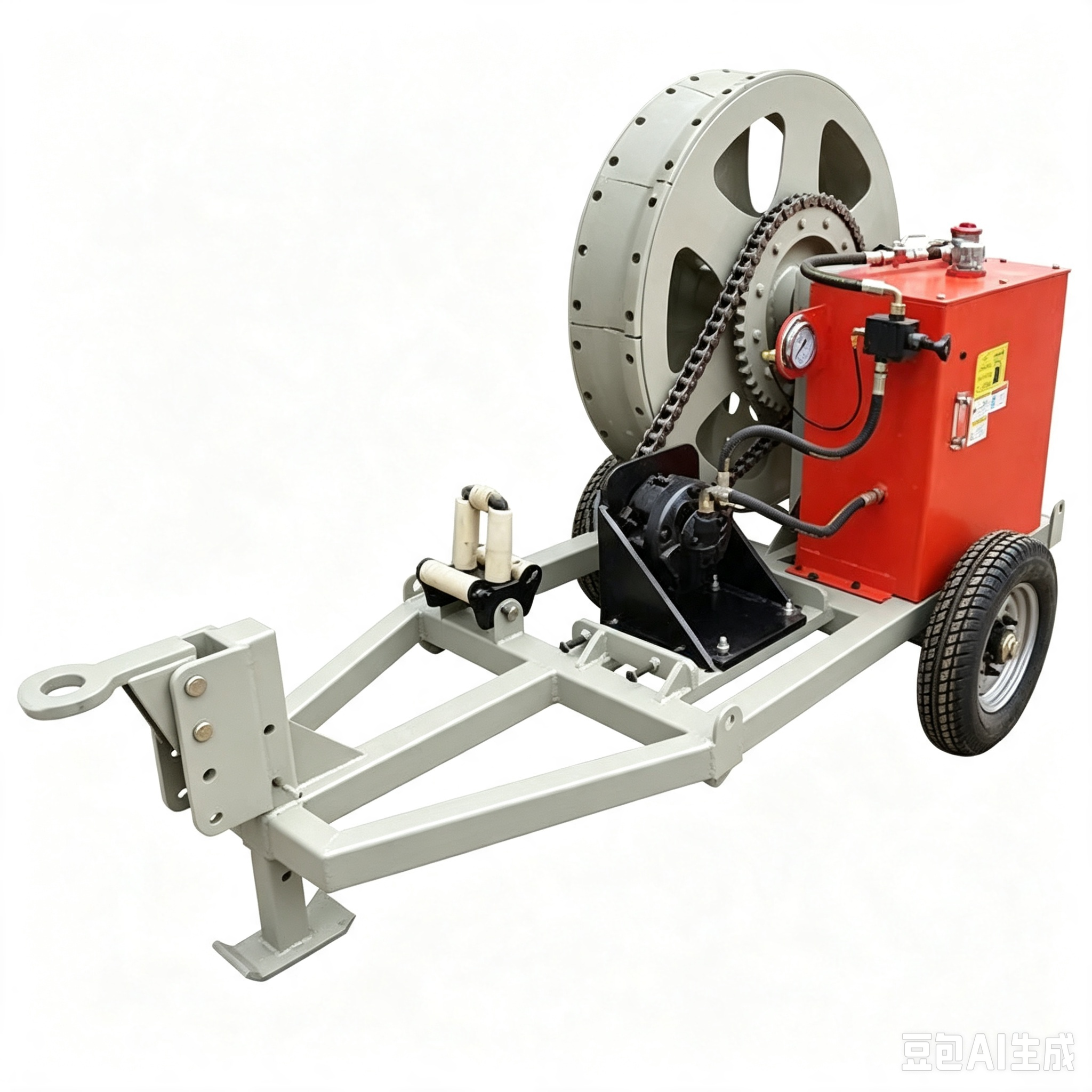 Winch type compressed air brake tensioner