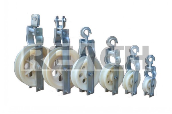 Single sheave stringing block