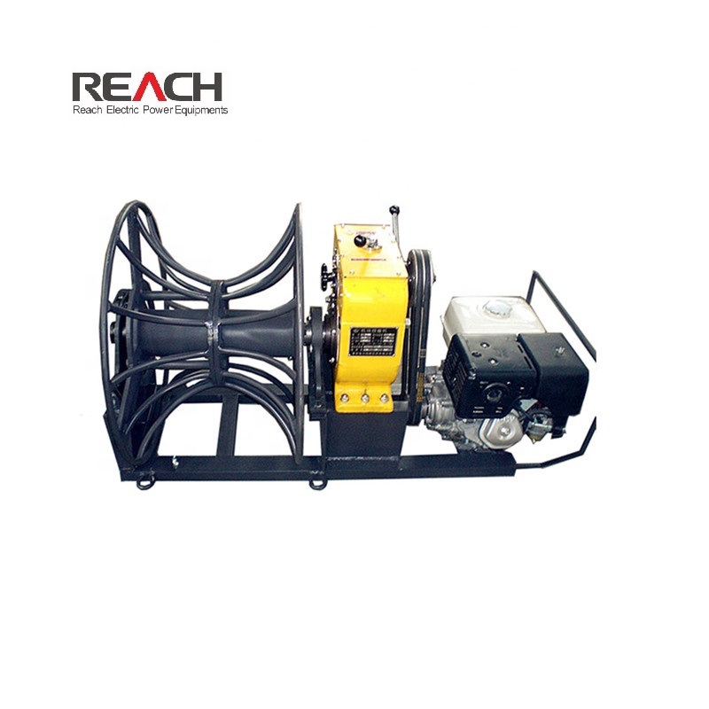 5Ton Petrol Engine Powered Cable Pulling Winch For Conductor Taking up and Stringing Capstan