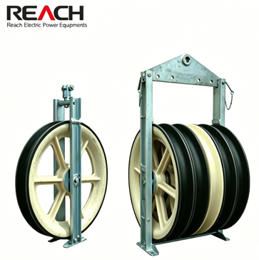 Large diameter pulley blocks wheel with rubber